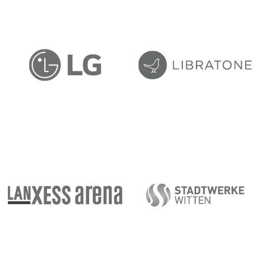 Logos: LG, Libratone, Lanxess Arena, Stadtwerke Witten